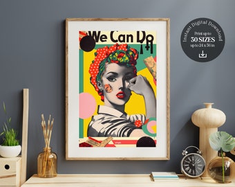 Desperate Rosie Sign The Riveter We Can Do It!, Retro Poster Gift, Garage Gift, Dads Garage Gift, Vintage Decor, Instant Digital Download