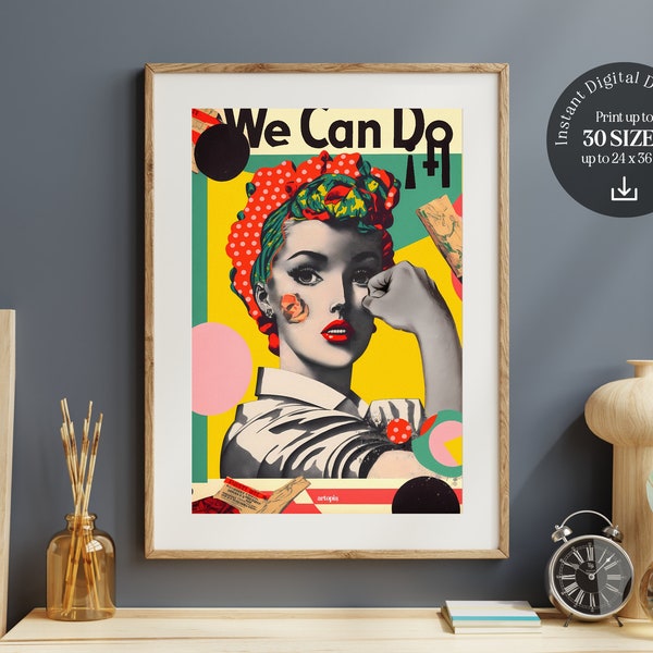 Desperate Rosie Sign The Riveter We Can Do It!, Retro Poster Gift, Garage Gift, Dads Garage Gift, Vintage Decor, Instant Digital Download