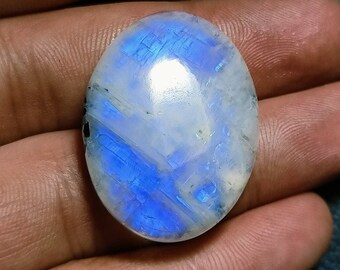 Cabochon ovale in pietra di luna arcobaleno naturale, pietra di luna blu, pietra di luna arcobaleno appariscente di alta qualità, regalo per lei