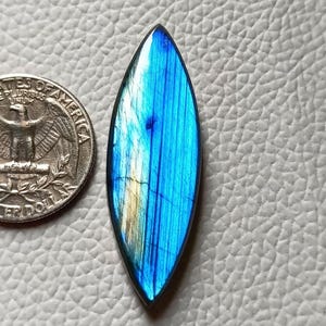 Top Quality Marquise Shape Size,  (45X15X6MM) &gt;&gt; (35) Carat. Labradorite Unique Blue Flashy All Making jewelry