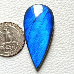 Glorious !!! AAA+++ Quality Blue Labradorite Pear Shape Cabochon Hand Made Gemstone Size- 44X20X6 MM. For Making All Jewelry..