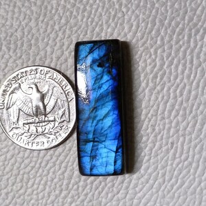 Very Charming ~ blue Flashy Labradorite Cabochon Size - 36x13x7 mm. 137.20 CTS. Hand Made Rectangle Shape Jewelry Making Loose Gemstone.