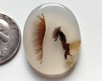 32 x 26 x 6 mm. Ovale montana-agaat cabochon, losse edelsteen, montana-agaat voor het maken van sieraden. 50 karaat.