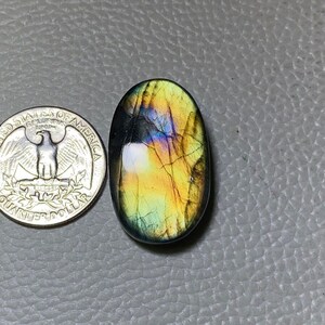 Very Colorful ~~ Multi Fire Labradorite Cabochon Size - 31x18x7 Mm. Amazing Oval Shape Loose Gemstone For Making All Jewelry.!!
