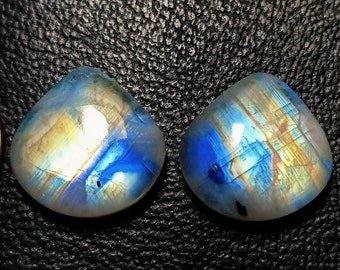 moonstone Pair -  Gemstone Pair - Matching moonstone, moonstone Pair - Teardrop Earring Pair - Size:-19x19x6 mm. Pairs For Jewelry.