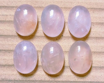 Natural Rose quartz Oval Shape Cabochon Lot Loose Gemstone Size - 4X6 Mm. To 20X30 Mm. At Very Low Price For Making All Jewelry.!!