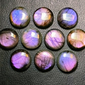 Out Standing ~5-20 MM Labradorite Purple Fire Round Shape Cabochon Lot At Reasonable Price Loose Gemstone Lot For Making All Jewelry.!!