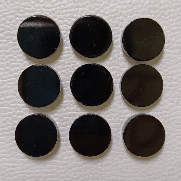 8 To 30 MM Natural Black Obsidian Both Side Flat Round Shape Coin Cabochon Loose Gemstone For Making Jewelry..