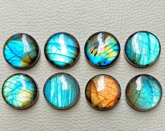 Glorious - Multi Flash Labradorite Cabochon Hand Polish Round Shape Loose Gemstone Size - 5 To 30 MM. At Low Price For Making Jewelry.!!