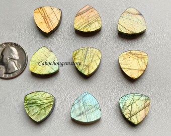 Both Side Flat Labradorite Trillion Shape Cabochon Multi Fire Loose Gemstone Size - 8 To 30 MM.  Labradorite Flat For Making ALL Jewelry.