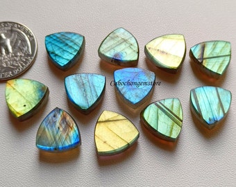Both Side Flat Labradorite Trillion Shape Cabochon Multi Fire Loose Gemstone Size - 8 To 30 MM.  Labradorite Flat For Making ALL Jewelry.