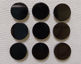 8 To 30 MM Natural Black Obsidian Both Side Flat Round Shape Coin Cabochon Loose Gemstone For Making Jewelry..