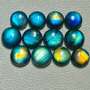 5 - 30 MM Calibrated Super Multi Flashy Round Shape Cabochon! Both Side High Hand Polished Cab Labradorite Multi Gemstone back flat!