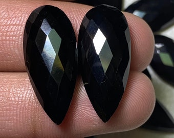 21X12X6 MM Black Onyx Pairs, Faceted Onyx, Lot Onyx for