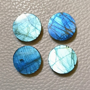 100% Natural Labradorite Both Side Flat Round Shape Cabochon Discs Size - 15X6 MM At CHEAP Price Loose Gemstone Discs Use For Her.