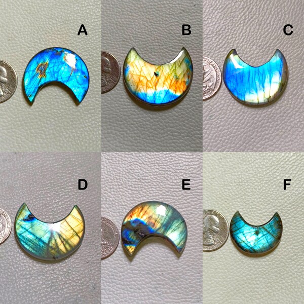 AAA+ quality Multi fire Labradorite crescent Moon, Crescent Moon,  Labradorite , Mix Size Labradorite Moon Cabochon, Crescent Moon Jewelry.