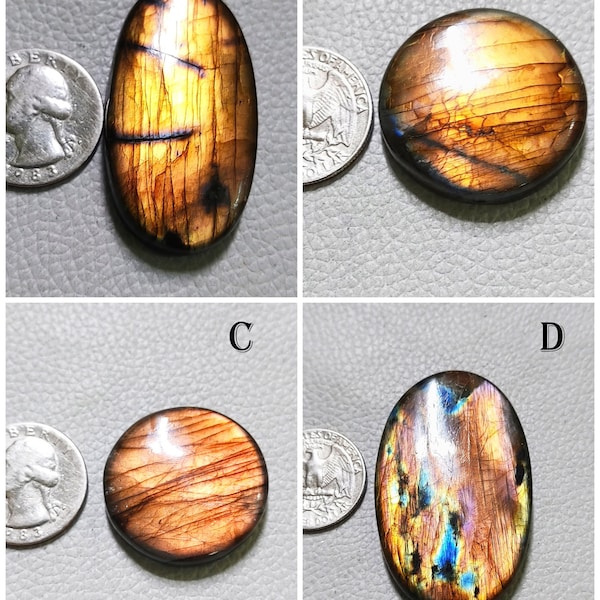 Golden & Copper Fire labradorite loose gemstone high hand polished gemstone both sides mix shape cabochon use for making jewelry.