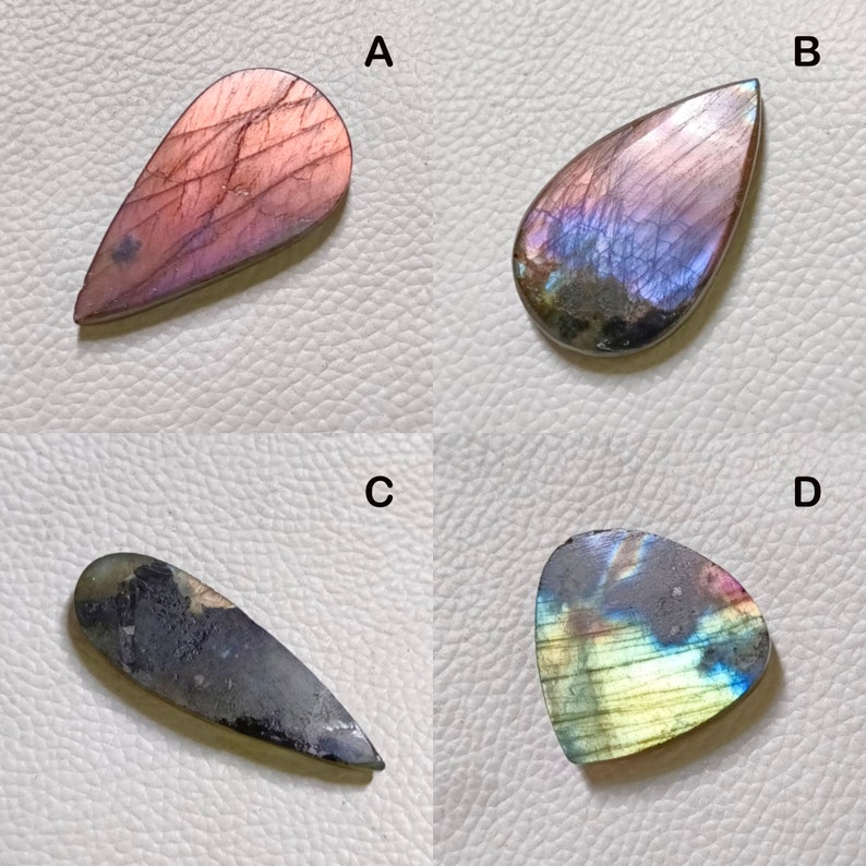 Cabochon di labradorite naturale multi rara, labradorite viola multi, pietra preziosa sfusa, cristallo di labradorite, cristalli curativi, pietra portafortuna immagine 4