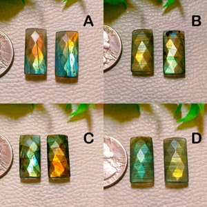 Size:10x20 mm Natural Blue Yellow Green Both Side Cut Briolette Rectangle Shape Loose Cabochon Gemstone Use For Making Jewelry.