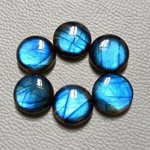 Gorgeous Blue Fire Labradorite Cabochon Hand Polish Loose Gemstone  sizes - 5,6,7,8,9,10,11,12,13,14,15,16,17,18,19,20,25,30 mm. For Her..