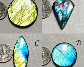 Raro!! Pietra sciolta di labradorite naturale, pietra preziosa cabochon di labradorite multicolore blu brillante, forma e dimensione miste, labradorite per gioielli.