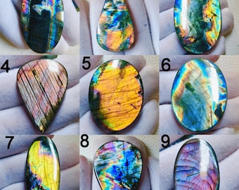 Lotto sfuso di labradorite viola appariscente naturale al 100%, pietra preziosa sfusa cabochon, labradorite viola fuoco di qualità AAA, da utilizzare per gioielli