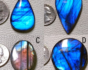 CABOCHON LABRADORITE bleu naturel en gros, lot de pierres précieuses de labradorite, qualité AAA, taille de mélange, pierre de labradorite, lot de labradorite bleue