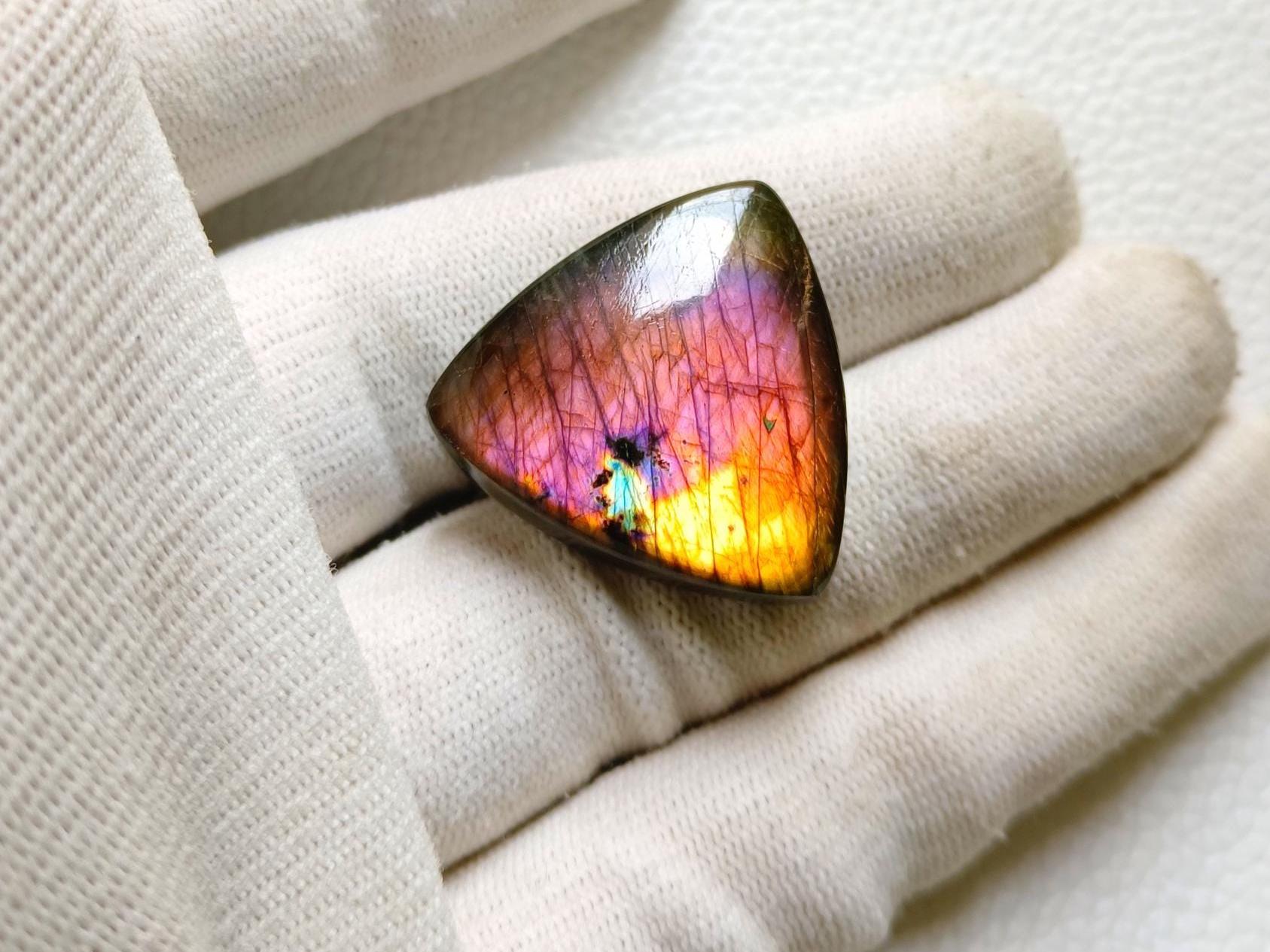 巨大二色シラー ペンダント Labradorite strong flash Awesome ! Purple Flash Labradorite Cabochon Smooth Polish Loose