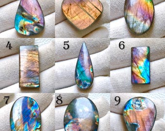 Labradorite viola di altissima qualità, cabochon di labradorite viola naturale al 100%, gemma sfusa per ciondolo da avvolgere con filo e per la creazione di gioielli.