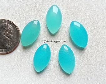 Beautiful~ Paraiba Chalcedony Cabochon Flat Back Marquise Shape Calibrated Wholesale Gemstones, Sizes:-(5x10 to 15x30) Making All Jewelry.