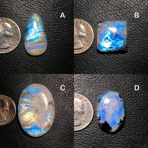 Rainbow Moonstone Gemstone, Rainbow Moonstone Cabochon Small Size Moonstone, Full Fire Moonstone Stone White Stone (Stone As Picture
