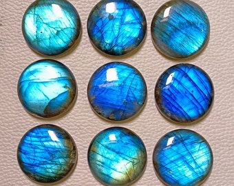 5-30 mm Natural  AAA+ Labradorite Round Shape Cabochon,, flat back, Cab 5,6,7,8,9,10,11,12,13,14,15,16,17,18,19,20,25,30 mm sizes!!!