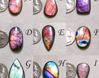 Multi Purple Flash Labradorite 100% Natural Purple Labradorite Cabochon-Loose Gemstone pendent Size for wire wrapped and jewelry making