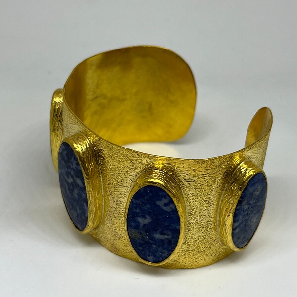 lapis lazuli bracelet, lapis lazuli, bracelet, gold plated, brass jewels, brass, bijouterie, natural stone, special design