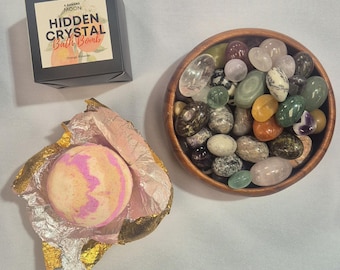 Large Hidden Crystal Bath Bomb | Spa Gift | Birthday | Unique Crystal Gift | Hidden Crystal | Self Care | Handmade Gifts | Bath Bombs
