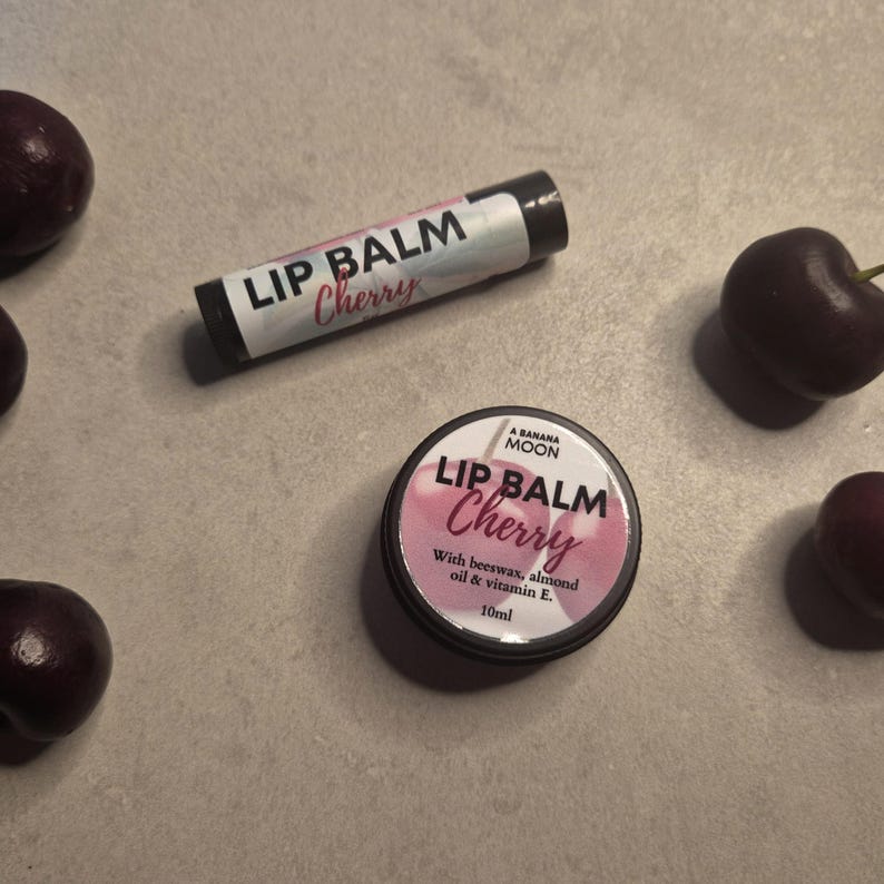 Beeswax Lip Balm, Shea Butter, Cocoa Butter Lip Balm, Natural Lip Balm, Flavoured Lip Balm, Organic Chapstick, Dry Lips, Chapped Lips Cherry