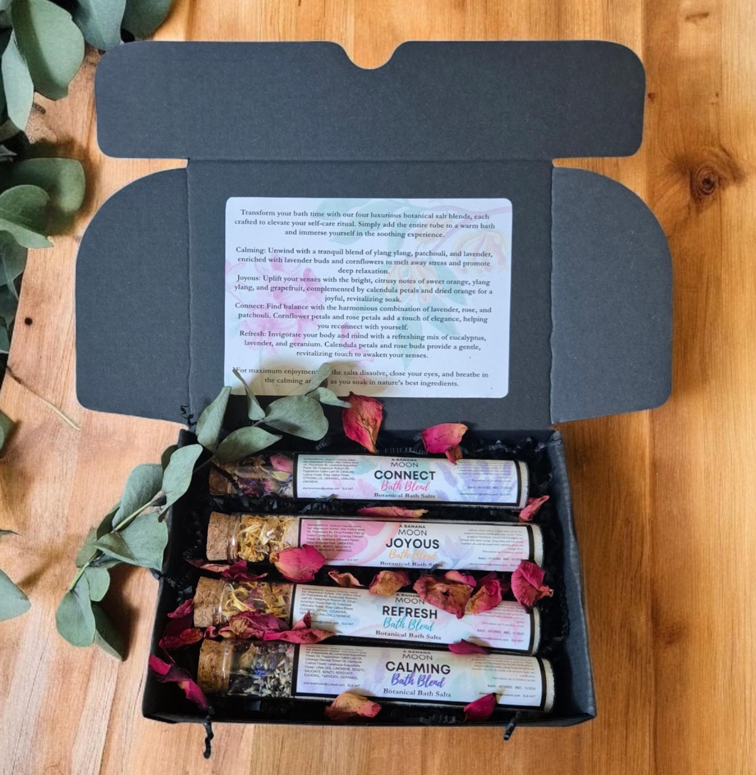 Bath Salt Gift Set, Botanical Bath Salts, Floral Bath Salts, Epsom Bath Salt Gift, Calming Bath, Aromatherapy Bath, Luxury Bath Gift Box
