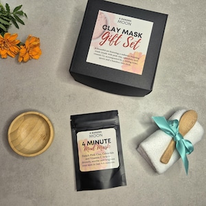 Clay Mask Spa Gift - Beauty Box - Skin Care Gift Set - Pamper Hamper - Natural Cosmetics - Self Care Box - Spa Gift For Her - Face Mask