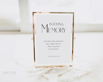 CHRISTINE Wedding Memorial Sign Template, Printable in Loving Memory ...