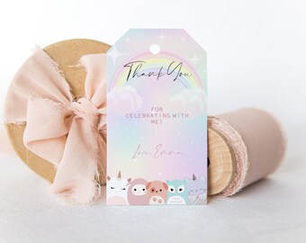 Squishmallow Printable Thank You Tags Kids Birthday Party - Etsy