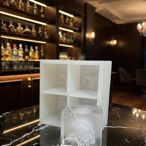 Molde para cubitos de hielo con texto personalizado, molde para whisky, bandeja para cócteles, silicona personalizada