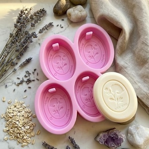 Molde de silicona para jabón con logotipo personalizado, nombre y texto (8,9 x 6,35 cm)