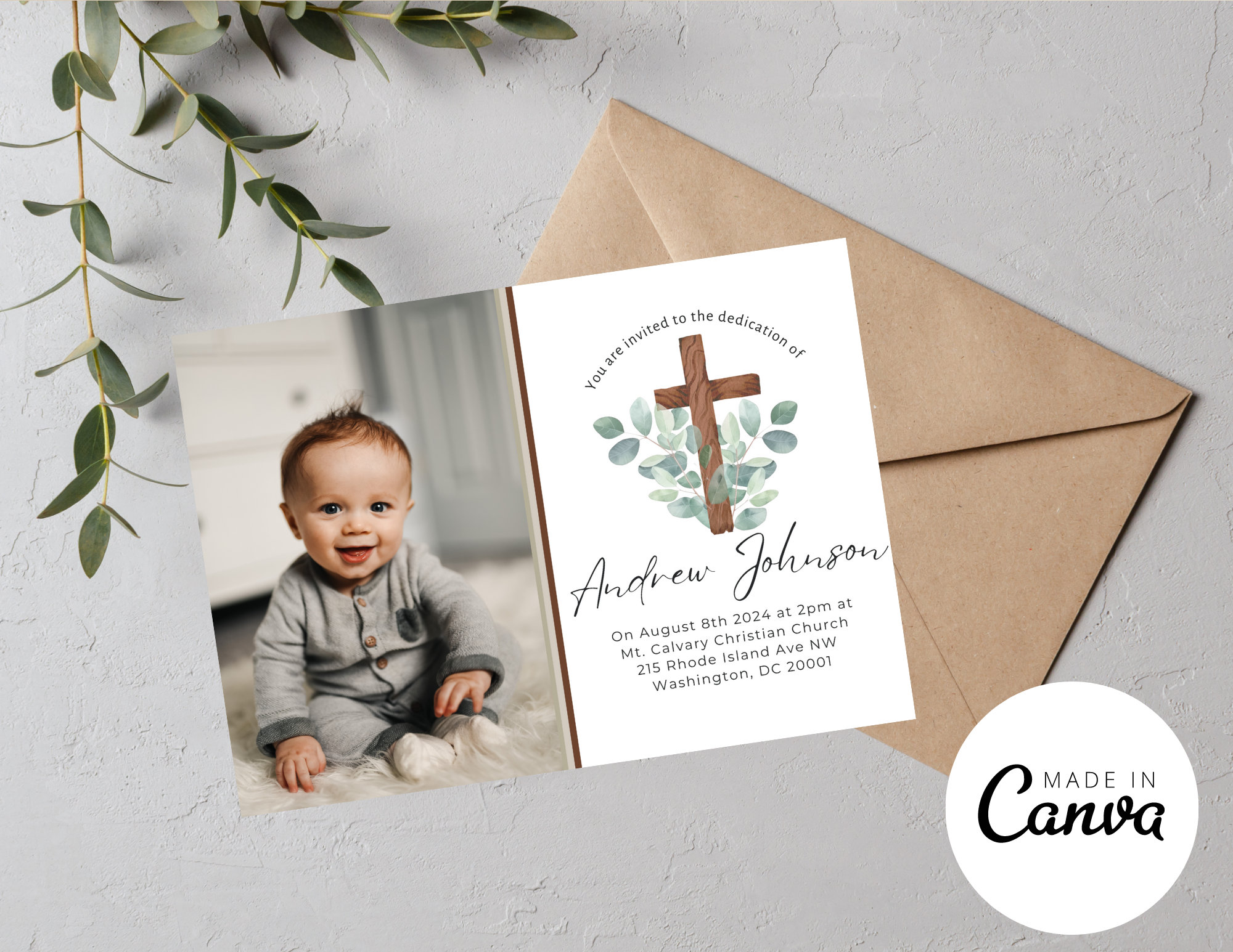 Baby Dedication Invitation Template Minimalist Dedication - Etsy