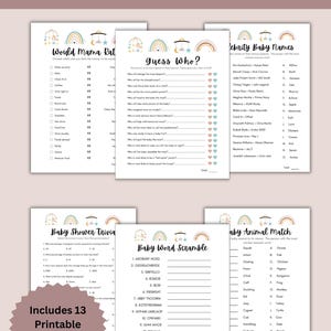 Baby Shower Game Bundle, Baby Shower Game, Gender Neutral Game, Digital Download, PDF Download, Instant Download