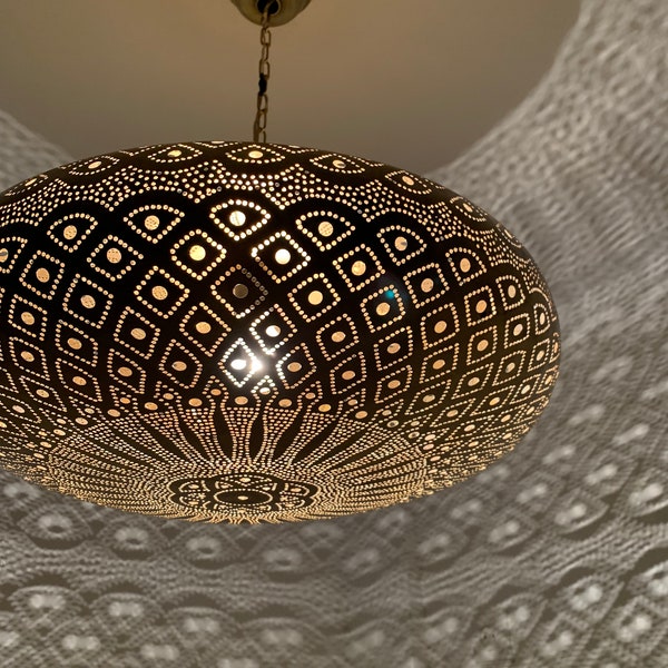 Plafonnier marocain en laiton, plafonnier marocain, lampe marocaine, lampe suspendue en laiton, lumières marocaines, cadeau