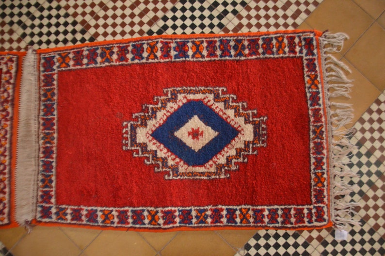 Traditional Red moroccan Taznakht Rug Berber Rug Morocco Luxury Rug