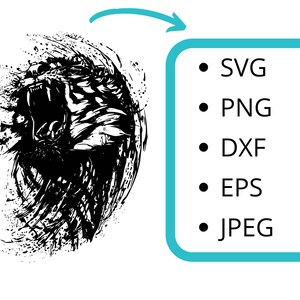 Tiger Design SVG, DXF, PNG, Eps and Jpeg