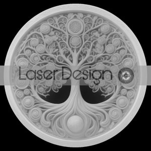 Fiber Laser cut depth map 3D Tree of Life PNG file / Depth engraving for brass and other materials