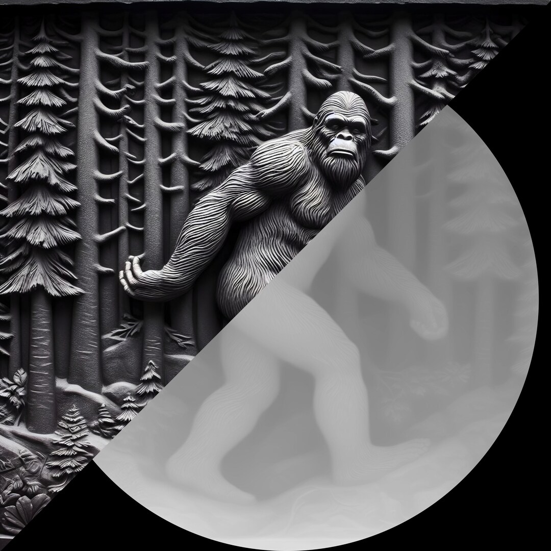 Fiber Laser Cut Depth Map Sasquatch bigfoot - Il 1080xN.5759075794 B82v 