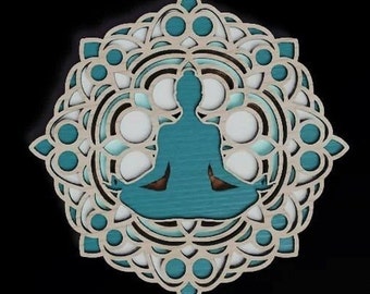 Laser cut file Art Meditation Mandala lightburn file